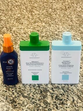 Drunk Elephant Shampoo, Conditioner and It's a 10 Miracle plus Keratin Leave In